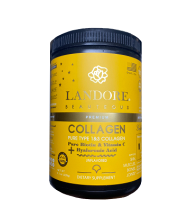 Kosher Bovine Collagen Peptides Powder Plus Pure BIOTIN, HYALURONIC Acid, Vitamin C(UNFLAVORED)